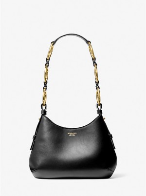 Michael Kors Bardot Mini Leather Hobo Naisten Olkalaukku Mustat | FIFDO1178