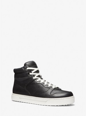 Michael Kors Barett Leather High-Top Miesten Tennarit Mustat | FILIH2265