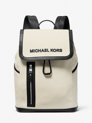 Michael Kors Brooklyn Cotton Canvas Miesten Reppu NATURAL | FIJPT2092