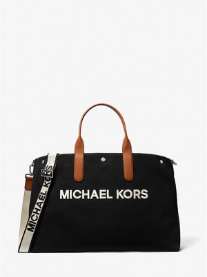 Michael Kors Brooklyn Oversized Cotton Canvas Tote Miesten Matkalaukku Mustat | FIYXL2133