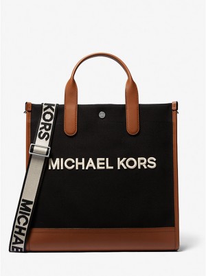 Michael Kors Brooklyn Slim Cotton Canvas Tote Miesten Matkalaukku Mustat | FIILX2135