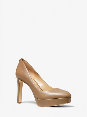 Michael Kors Chantal Leather Platform Naisten Korkokengät CASHEW | FIVRT1741