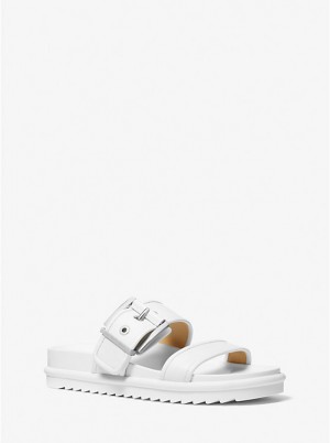 Michael Kors Colby Leather Slide Naisten Sandaalit Valkoinen | FILIJ1834