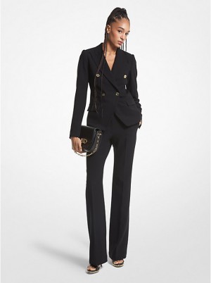 Michael Kors Crepe Double-Breasted Blazer Naisten Takki Mustat | FISGQ1359