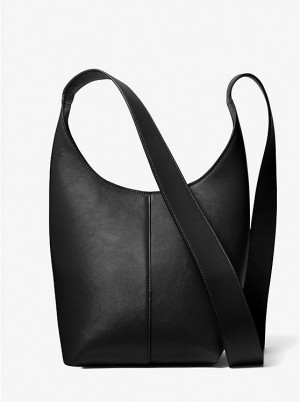 Michael Kors Dede Mini Leather Hobo Naisten Olkalaukku Mustat | FIILE1199