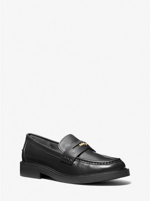 Michael Kors Eden Leather Naisten Loafers Mustat | FIYXB1706