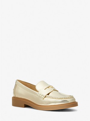 Michael Kors Eden Metallic Leather Naisten Loafers Kultaiset | FITCN1707