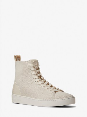 Michael Kors Edie Metallic Knit High-Top Naisten Tennarit Kerma | FIILM1979