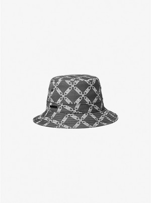 Michael Kors Empire Logo Jacquard Bucket Naisten Hattu BLACK/WHITE | FIXYB1004