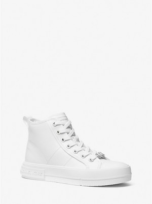 Michael Kors Evy Leather High-Top Naisten Tennarit Valkoinen | FIDFT1984