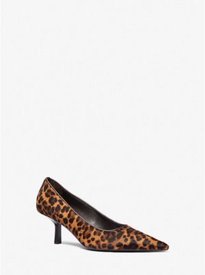 Michael Kors Frankie Leopard Print Calf Hair Naisten Korkokengät CHESTNUT MULTI | FIZUI1744