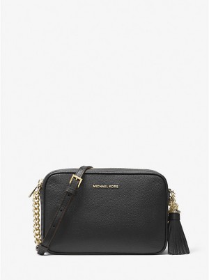 Michael Kors Ginny Leather Naisten Crossbody Laukku Mustat | FIYXX1082