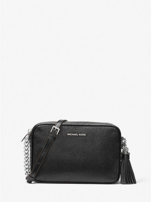 Michael Kors Ginny Leather Naisten Crossbody Laukku Mustat | FITCC1083