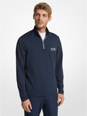 Michael Kors Golf Performance Quarter Zip Miesten Huppari MIDNIGHT | FITCF2236