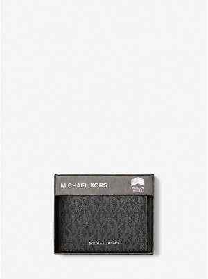 Michael Kors Harrison Logo Billfold With Passcase Miesten Lompakko Mustat | FICTJ2158