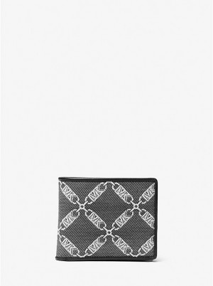 Michael Kors Hudson Empire Logo Jacquard Billfold Miesten Lompakko Mustat | FILIZ2161