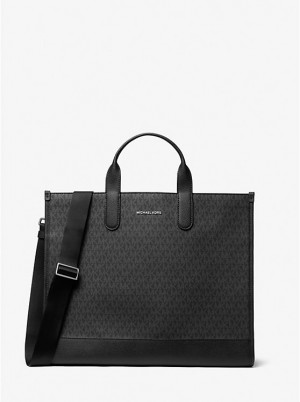 Michael Kors Hudson Logo Tote Miesten Matkalaukku Mustat | FIAHB2138