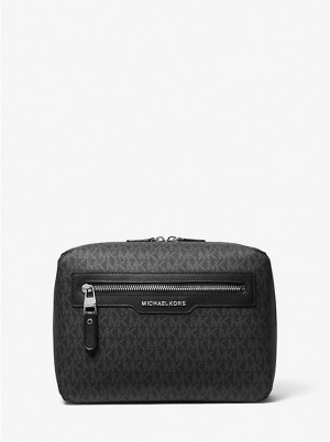 Michael Kors Hudson Logo Travel Kit Miesten Matkalaukku Mustat | FISGN2139