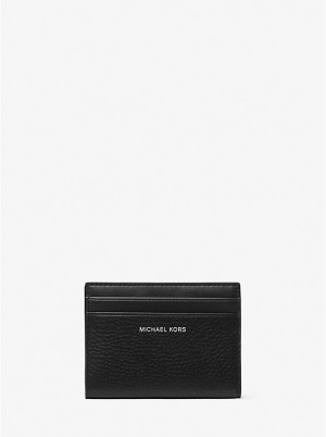 Michael Kors Hudson Pebbled Leather Bifold Miesten Lompakko Mustat | FIHAV2164