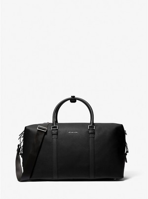 Michael Kors Hudson Pebbled Leather Miesten Duffle Laukku Mustat | FIRVJ2131