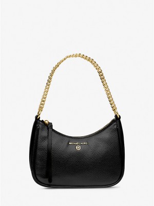 Michael Kors Jet Set Charm Small Pebbled Leather Pochette Naisten Olkalaukku Mustat | FIMQX1217