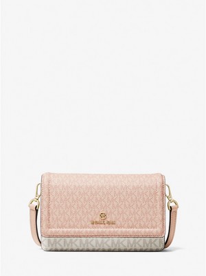 Michael Kors Jet Set Small Two-Tone Logo Smartphone Naisten Crossbody Laukku BALLET MULTI | FILIK1106