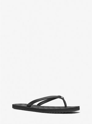 Michael Kors Jinx Logo Flip Flop Naisten Sandaalit Mustat | FIZUH1887