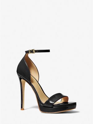 Michael Kors Jordyn Patent Leather Platform Naisten Sandaalit Mustat | FIMQC1893