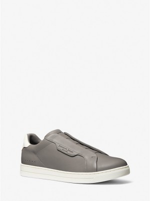 Michael Kors Keating Two-Tone Leather Slip-On Miesten Tennarit Harmaat | FIUZQ2277