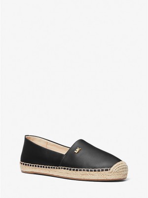 Michael Kors Kendrick Leather Slip-On Espadrille Naisten Matalat Kengät Mustat | FIZUP1692