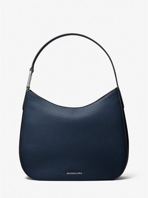 Michael Kors Kensington Large Pebbled Leather Hobo Naisten Olkalaukku Laivastonsininen | FIZUQ1224