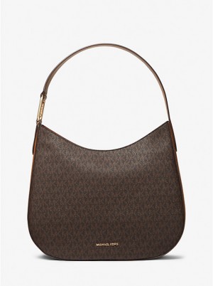 Michael Kors Kensington Large Signature Logo Hobo Naisten Olkalaukku BRN/ACORN | FILIW1225