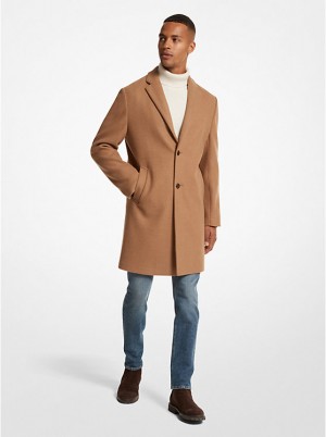 Michael Kors Kensington Woven Coat Miesten Takki CAMEL | FIOKZ2188