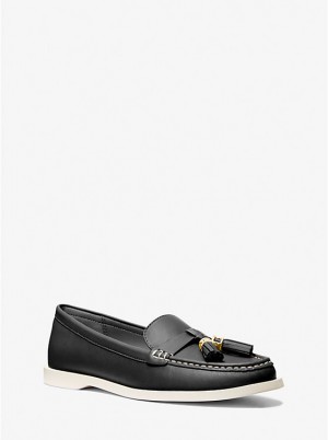 Michael Kors Kiernan Leather Naisten Loafers Mustat | FIEBM1709