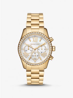 Michael Kors Lexington Pavé Gold-Tone Naisten Kello Kultaiset | FIJPJ1591