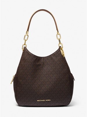 Michael Kors Lillie Large Logo Naisten Tote BRN/ACORN | FIJPP1260