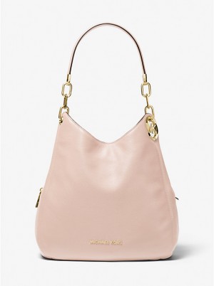 Michael Kors Lillie Large Pebbled Leather Naisten Olkalaukku Pinkki | FIKOE1226