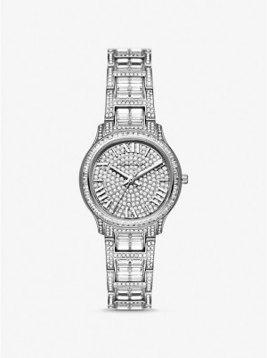 Michael Kors Limited-Edition Mini Sage Pavé Silver-Tone Naisten Kello Hopea | FIFDZ1594