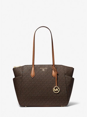 Michael Kors Marilyn Medium Logo Naisten Tote BRN/ACORN | FILIS1262