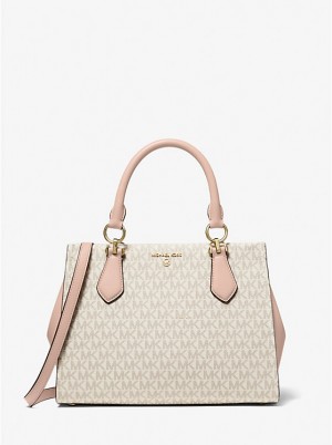 Michael Kors Marilyn Medium Logo Satchel Naisten Crossbody Laukku Pinkki | FINWM1115