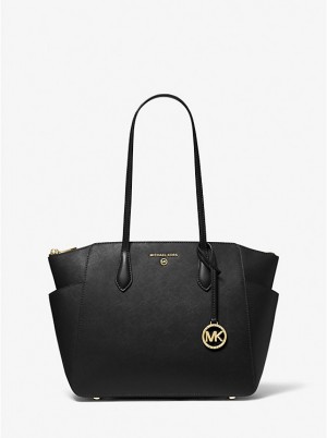 Michael Kors Marilyn Medium Saffiano Leather Naisten Tote Mustat | FICTG1265