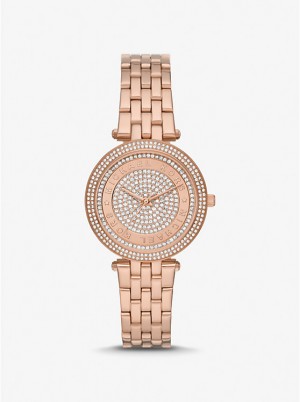 Michael Kors Mini Darci Pavé Rose Gold-Tone Naisten Kello Pinkki Kultaiset | FIYXQ1602