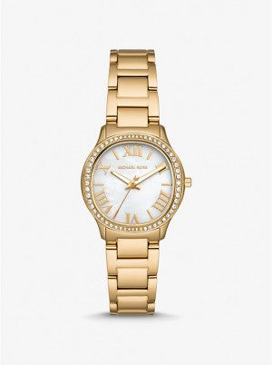 Michael Kors Mini Sage Pavé Gold-Tone Naisten Kello Kultaiset | FIEBO1610