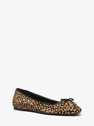 Michael Kors Nori Leopard Print Calf Hair Ballet Naisten Matalat Kengät Mustat | FISGK1700