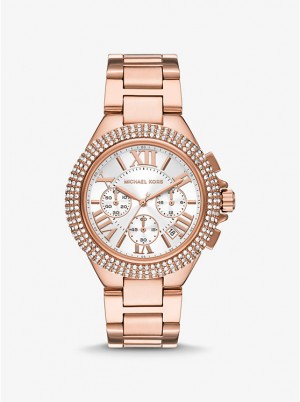 Michael Kors Oversized Camille Pavé Rose Gold-Tone Naisten Kello Pinkki Kultaiset | FIAHJ1618