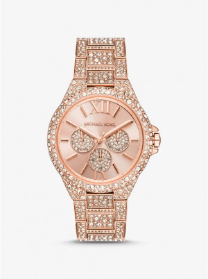 Michael Kors Oversized Camille Pavé Rose Gold-Tone Naisten Kello Pinkki Kultaiset | FISGK1619