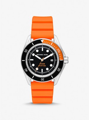 Michael Kors Oversized Maritime Silicone Miesten Kello Oranssi | FIEBD2073