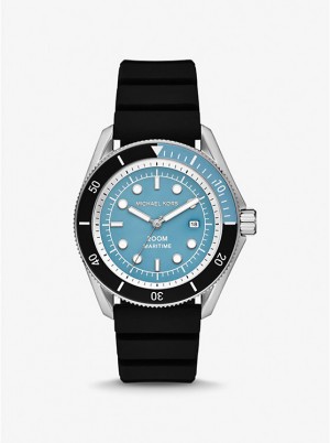 Michael Kors Oversized Maritime Silicone Miesten Kello Mustat | FIQMG2075