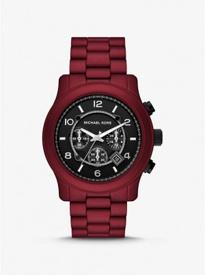 Michael Kors Oversized Runway Red-Coated Miesten Kello Punainen | FIYXX2081