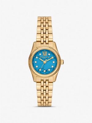 Michael Kors Petite Lexington Pavé Gold-Tone Naisten Kello Turkoosi | FIOKV1651